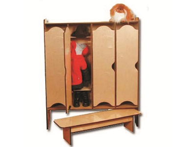 Шкаф для одежды трехсекционный со скамейкой