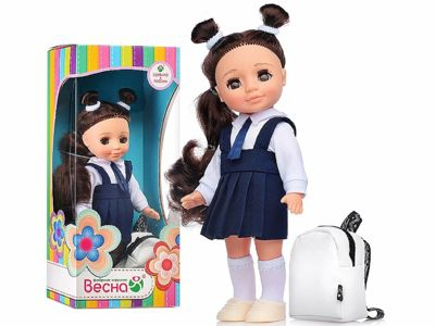 Кукла Ася Первоклассница в синем сарафане