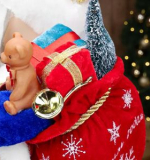 Сувенир Дед Мороз в красной шубе с пайетками и белым мехом, 40 см