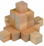 Кубики деревянные неокрашенные, 150 шт., 2х2 см, ВТ 112