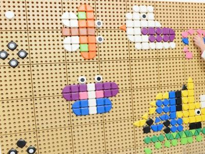 СТЕМ - Геометрические колышки к стене,  256 штук с точкой по центру, набор 2