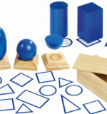 Геометрические проекции (12 шт.) с подставками в деревянном ящике