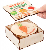 Деревянные пазлы для детей «Овощи, фрукты» (12 картинок)