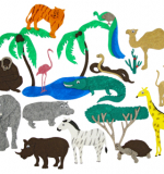 Животные жарких стран с игровым полем (19дет)