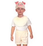 Поросенок бежевый, карнавальный костюм, р.92-116
