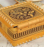 Береста - Шкатулка на шарнире ПТИЧКА