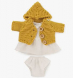 Комплект одежды для куклы девочки 21см (платье, трусики, кофта на пуговицах, вязка)