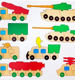 Деревянный конструктор пазл для детей «Военная техника»