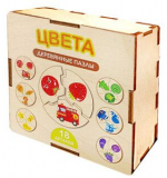 Деревянный пазл для детей «Цвета» (18 элементов)