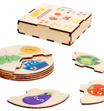 Деревянный пазл для детей «Цвета» (18 элементов)