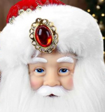 Сувенир Дед Мороз в красной шубе с пайетками и белым мехом, 40 см