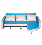 Угловой диван/раскладной (голубой с бежевым)