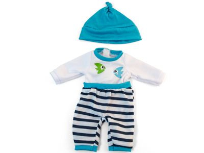 Комплект одежды для куклы мальчика 32см (комбинезон, шапочка) текстиль