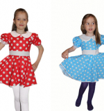 Платье для танцев ГОРОХ синее (6 - 7 лет)