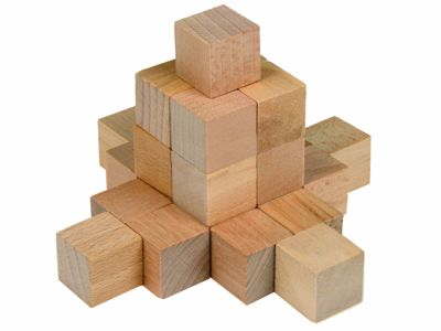 Кубики деревянные неокрашенные, 150 шт., 2х2 см, ВТ 112