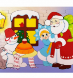 В гостях у снеговика (картинка-пазл)