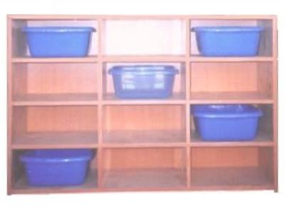 Стеллаж с пластиковыми ящиками для дидактики 