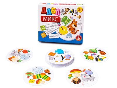 Настольная игра Дабл «Микс» Звери (30 карточек)