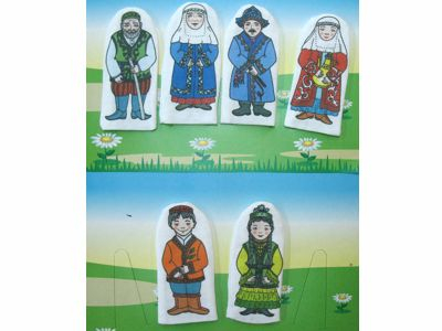 Набор кукол пальчиковых - Семья Казахская