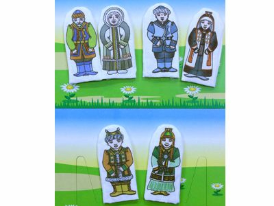 Набор кукол пальчиковых - Семья Якутская