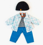 Комплект одежды для куклы 38-40см (брюки, футболка, ветровка, шапочка)