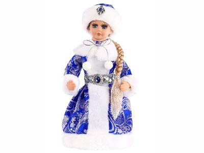 Внучка Деда Мороза в богатой синей шубке, сувенир, 30 см