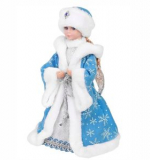 Внучка Деда Мороза в голубой шубе со снежинками, сувенир, 40 см