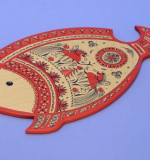 Доска РЫБКА - Мезенская роспись