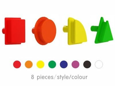 Геометрические колышки к стене,  256 штук (8 цветов), набор 1 