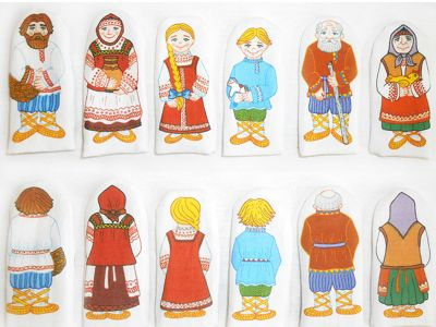 Набор кукол пальчиковых - Семья Русская