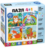 Пазл 4в1 Круглый год. 4 пазловых картинки: 9-16-25-36 элементов 